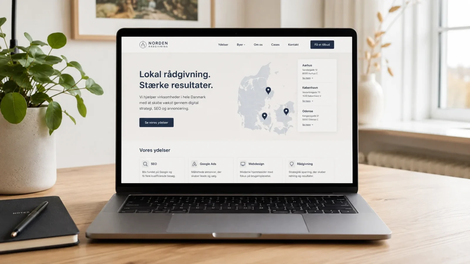 Lokale søgeord og serviceområder på en hjemmeside