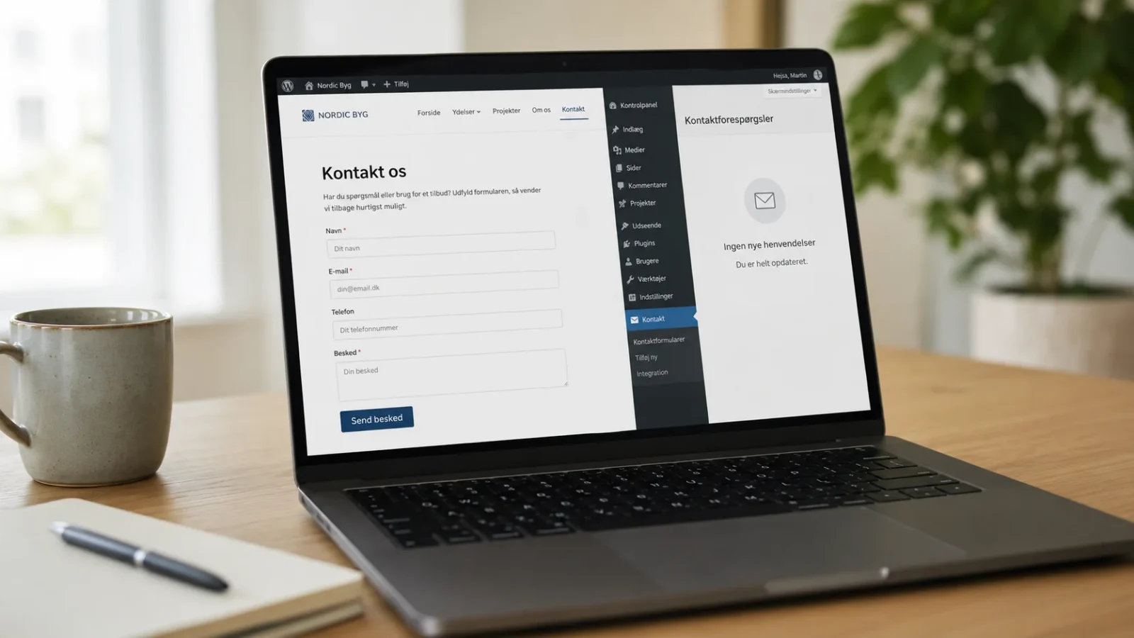 WordPress-kontaktformular der ikke sender kundehenvendelser