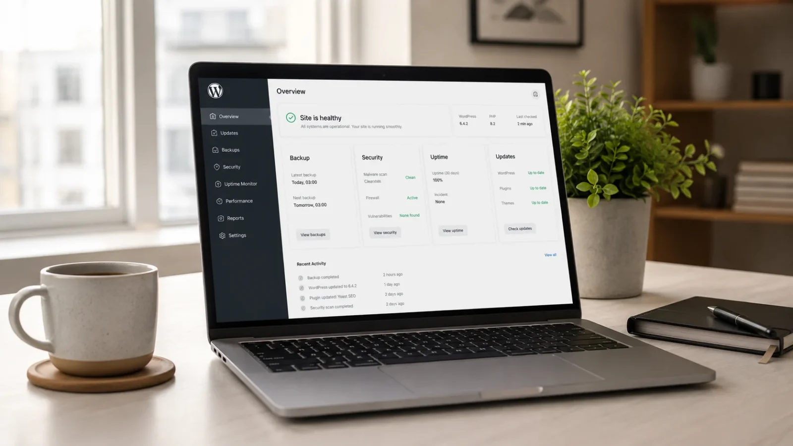 Løbende WordPress-vedligeholdelse med backup og sikkerhed