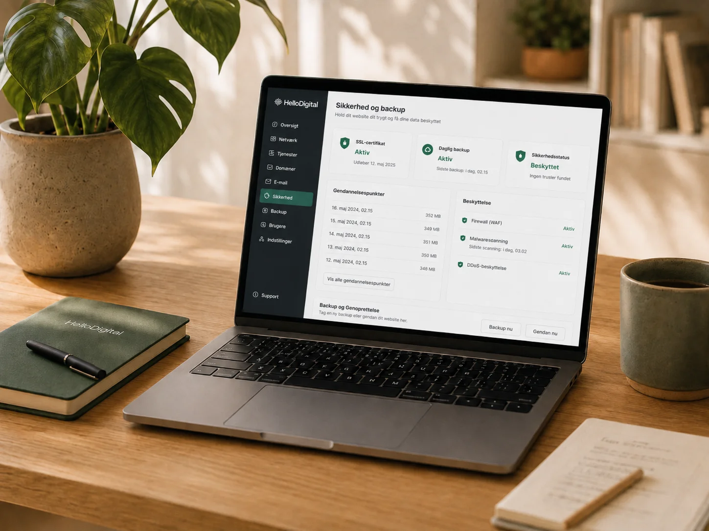 Hellodigital hosting sikkerhed og backup