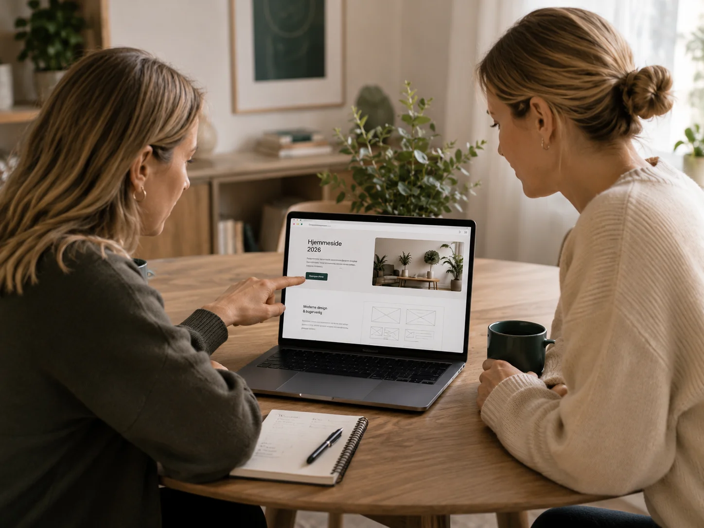 Hjemmeside gennemgang af design udkast