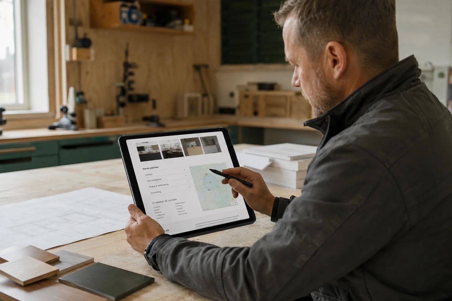 Dansk håndværksvirksomhed arbejder med lokale oplysninger og online synlighed