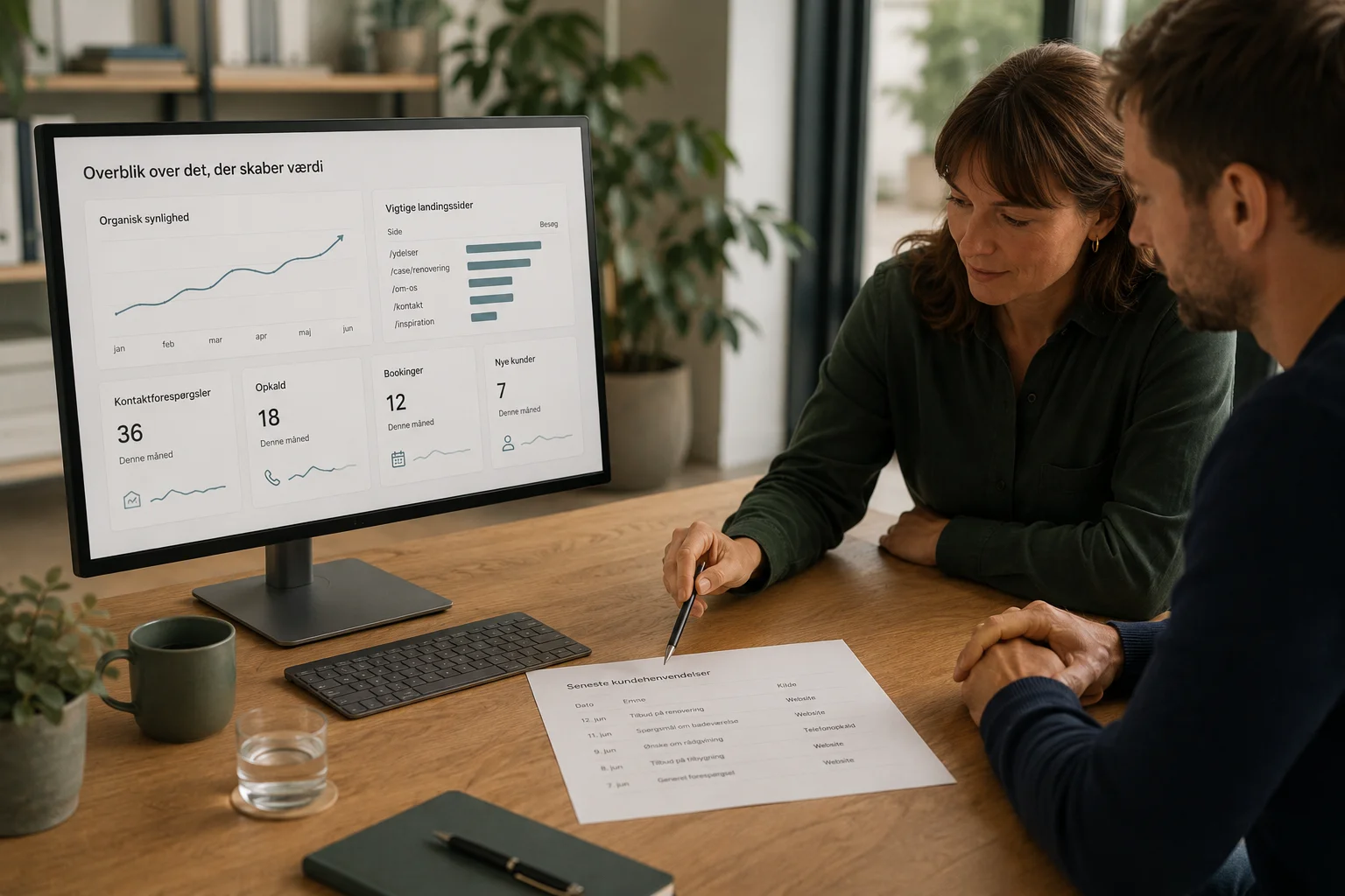 SEO-resultater og kundehenvendelser vurderes samlet