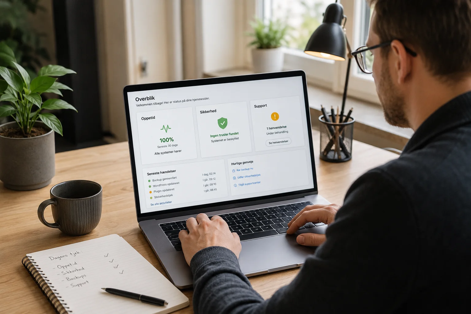 Overvågning af WordPress-hjemmeside med oppetid og teknisk support