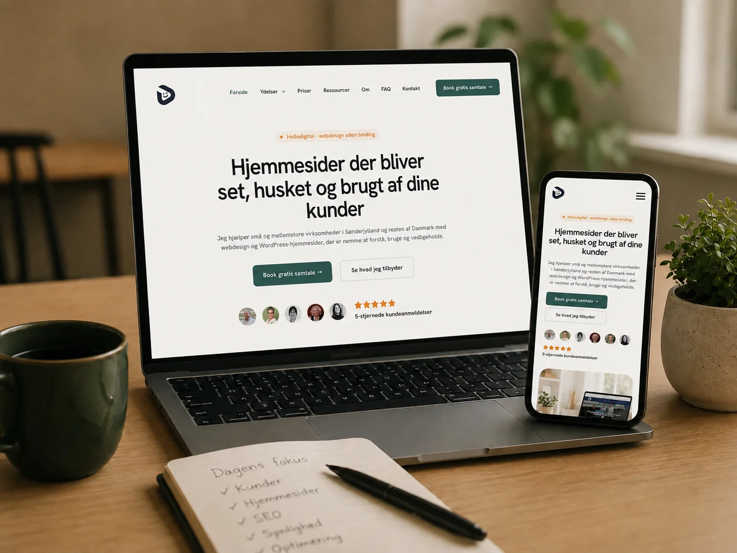Hellodigtal designer hjemmeside der passer til dit firma